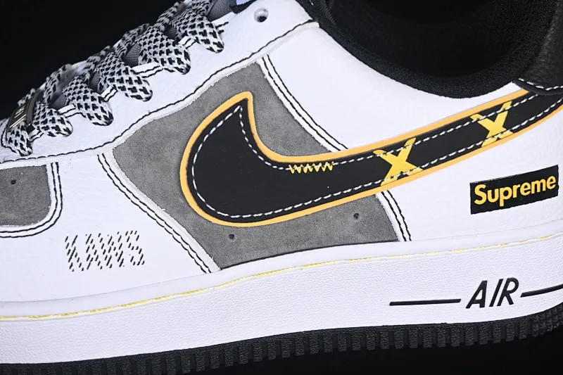 All categories Nk Air Force 1 Air Force series Nk Air Force 1 Low Air Force low top Nike Air Force 1'07 Low Supreme co-branded white gray yellow edge hook Air Force 1 low top casual sneakers XZ6188-259